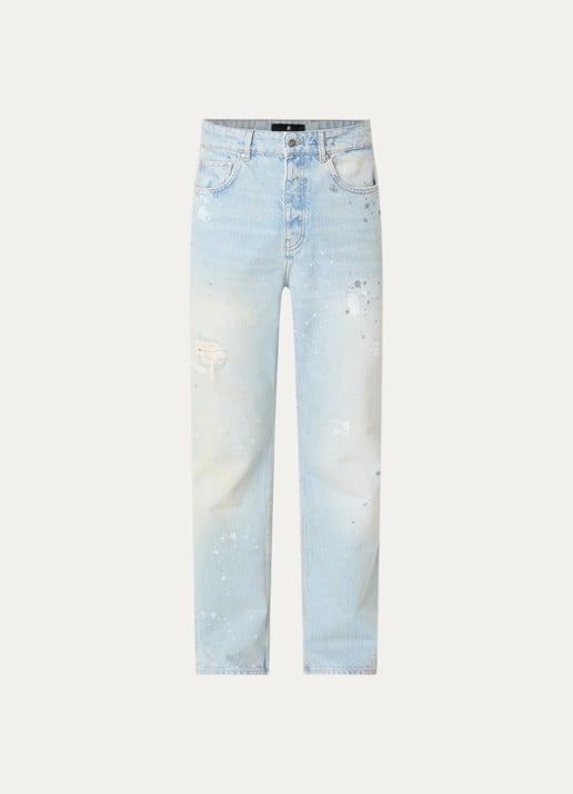 Represent Straight leg jeans met destroyed afwerking - voorkant blauw