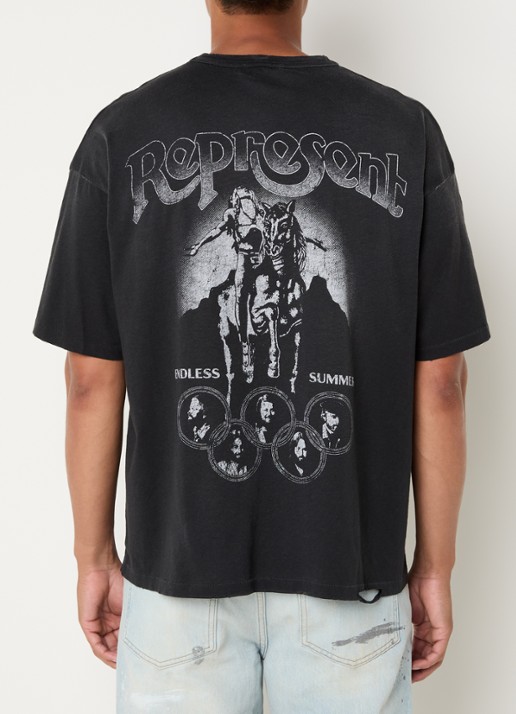 Represent T-shirt met front- en backprint - achterkant 4 antraciet