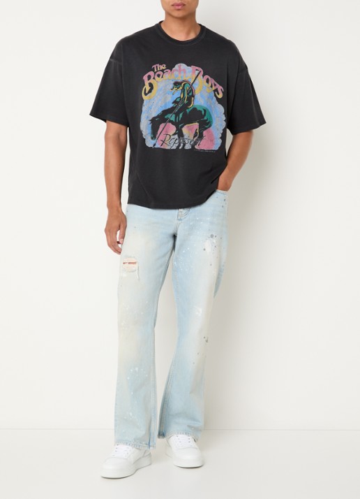 Represent T-shirt met front- en backprint - voorkant 2 antraciet
