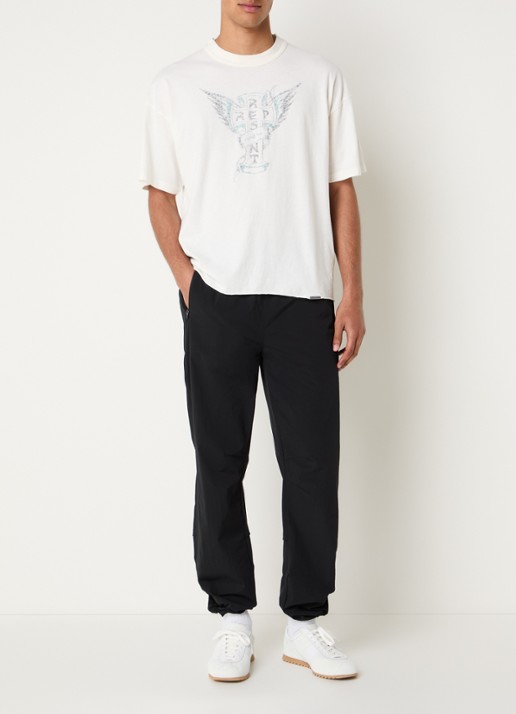 Represent Team 24/7  tapered fit trackpants met ritszakken - voorkant 5 zwart