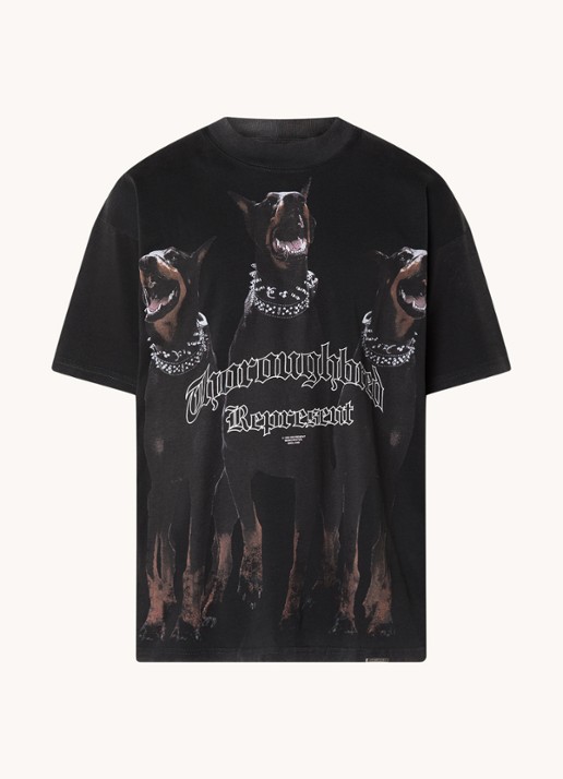 Represent Thoroughbred T-shirt met logoprint - voorkant zwart