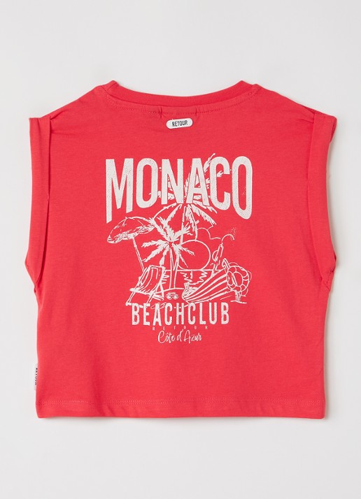 Retour Jeans Gerry T-shirt met front- en backprint - voorkant 2 rood