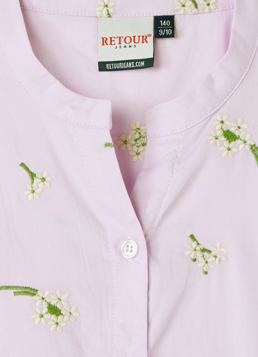 Retour Jeans Hester blousejurk met bloemenprint - detail lila