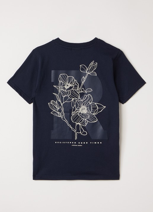 Retour Jeans Jarno T-shirt met front- en backprint - voorkant 2 donkerblauw