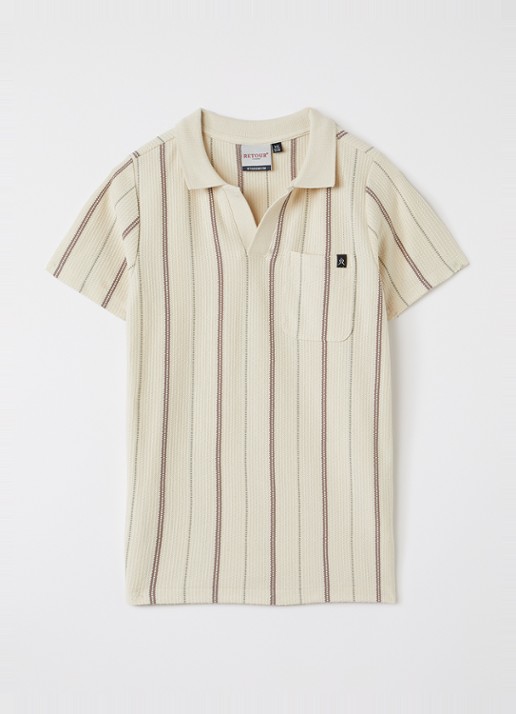 Retour Jeans Joah grofgebreid polo met streepprint