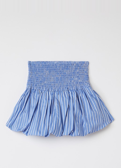 Retour Jeans Layla rok met streepprint - voorkant 3 staalblauw
