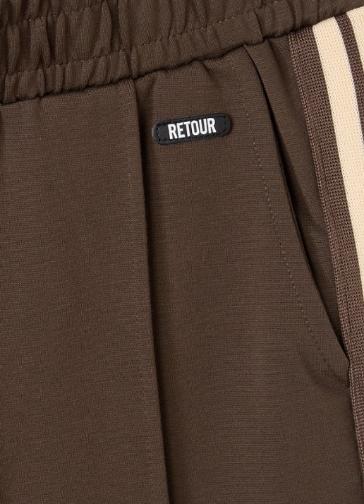 Retour Jeans Lexia straight fit trackpants met steekzakken - detail lichtbruin