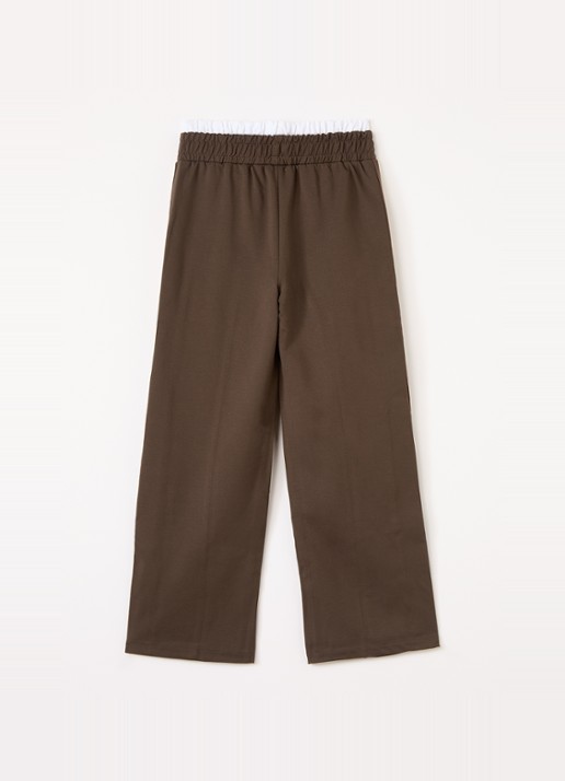 Retour Jeans Lexia straight fit trackpants met steekzakken - voorkant 3 lichtbruin
