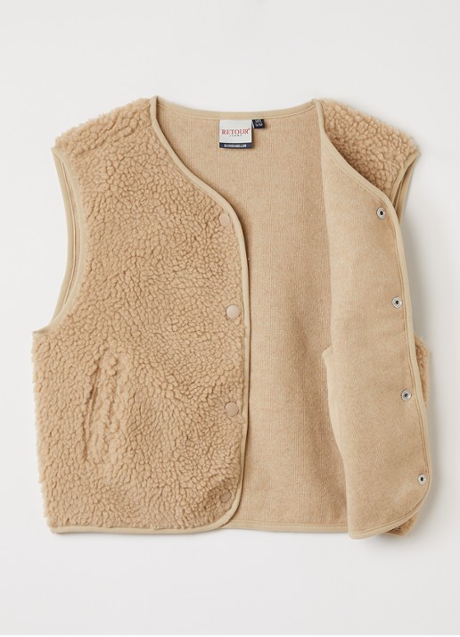 Retour Jeans Nancy bodywarmer van teddy - voorkant 3 beige