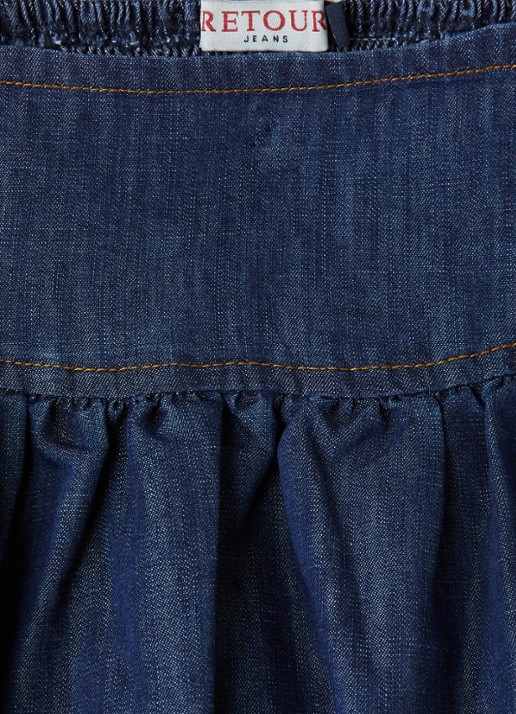 Retour Jeans Nena spijkerrok met plooidetail - detail indigo