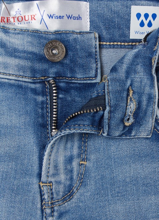 Retour Jeans Reven straight fit korte broek van denim - detail indigo