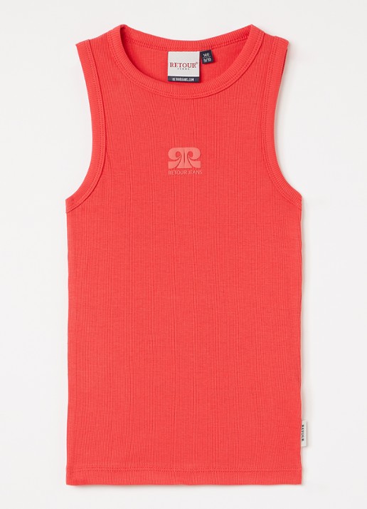 Retour Jeans Tanktop met ribstructuur