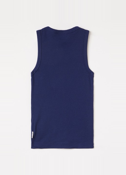 Retour Jeans Tanktop met ribstructuur - voorkant 2 royalblauw