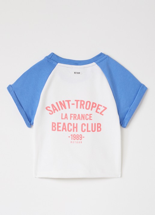 Retour Jeans Tarah T-shirt met front- en backprint - voorkant 2 blauw