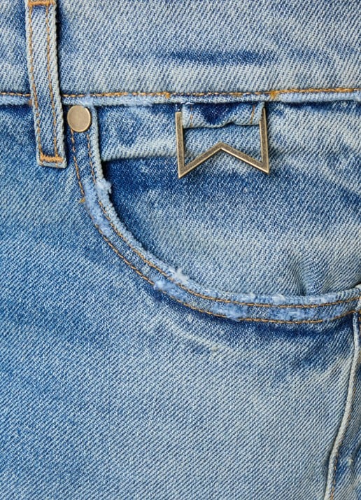 Rhude 90's Traxedo loose fit jeans met lichte wassing - detail 5 indigo