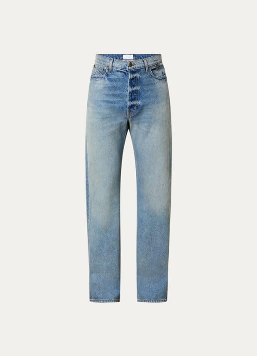 Rhude 90's Traxedo loose fit jeans met lichte wassing - voorkant indigo