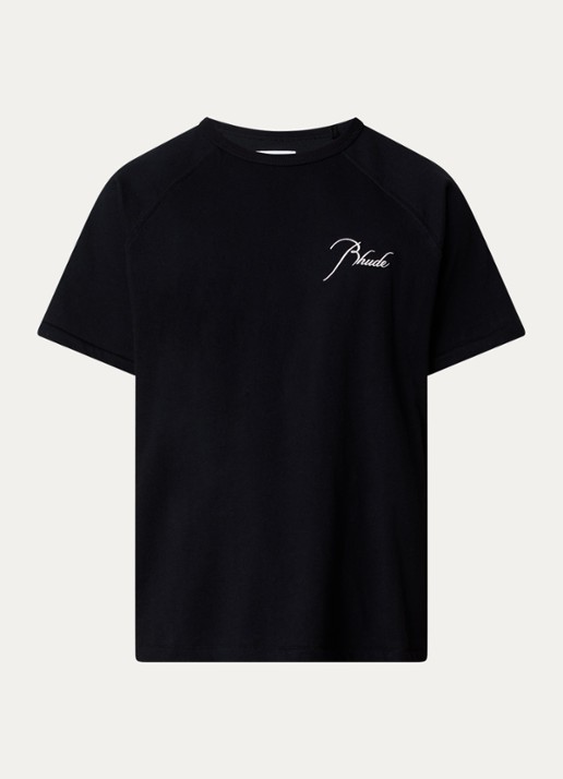 Rhude Classique T-shirt met logoborduring - voorkant 4 zwart