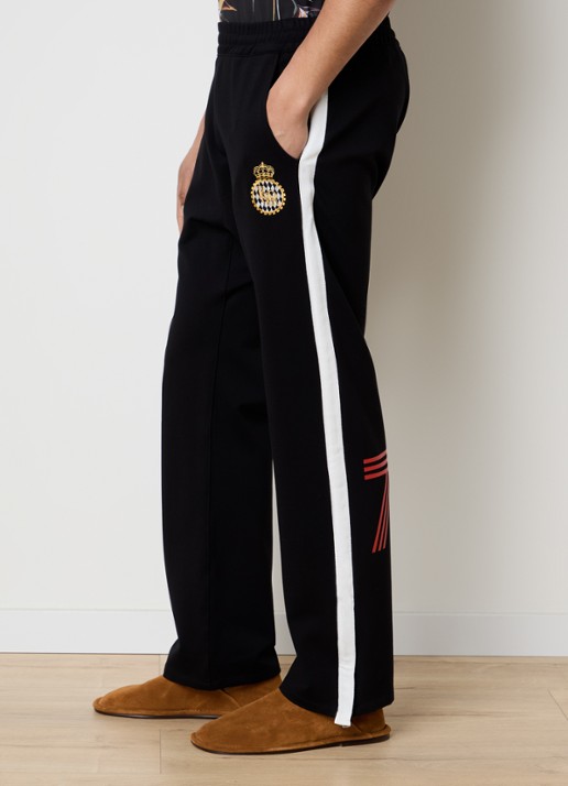 Rhude Lago Hamptons loose fit trackpants met logoborduring - detail 5 zwart