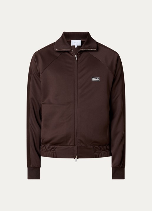 Rhude Madera sweatvest met logo - voorkant chocoladebruin
