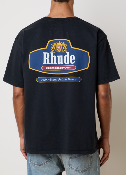 Rhude Racing Crest T-shirt met logo- en backprint