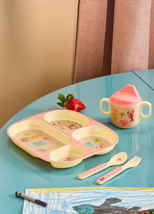 Rice Kinderbord 24 cm - voorkant 3 oudroze