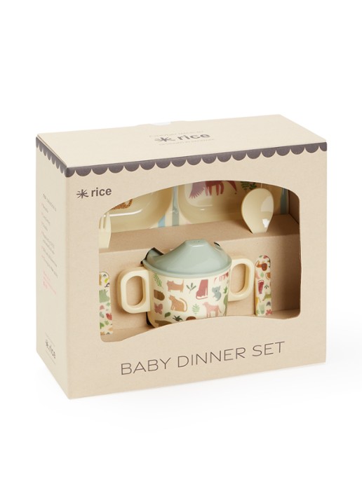 Rice Kinderservies 4-delig - voorkant beige