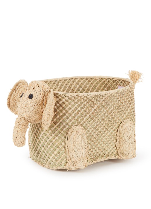 Rice Opbergmand dieren 21 cm - voorkant beige