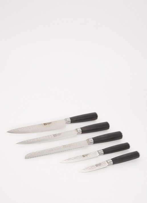 Richardson Sheffield Uta messenblok met messenset 5-delig - voorkant 2 zilver