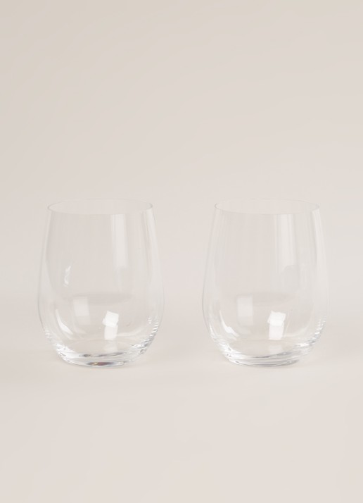 Riedel Optic O Whiskey tumbler set van 2 - voorkant 2 transparant