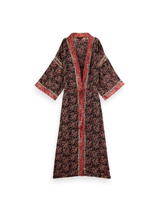 Rituals Jaypur kimono met print - voorkant donkerbruin