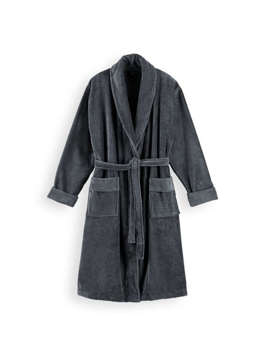 Rituals Super Smooth badjas van katoen - voorkant 3 antraciet