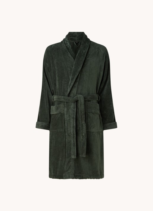 Rituals Super Smooth badjas van katoen - voorkant donkergroen