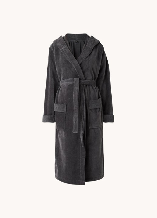 Rituals Super Smooth badjas van katoen - voorkant 4 antraciet