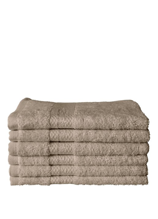 Rituals Super Smooth Cotton gastendoekje 30 x 30 cm set van 6 - voorkant 2 zand