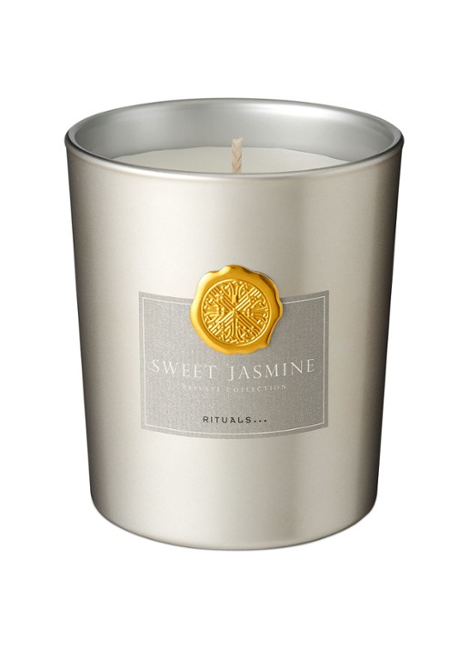 Rituals Sweet Jasmine geurkaars 360 gram - voorkant goud