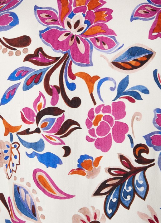 River Woods Blouse met bloemenprint - detail 3 donkerroze