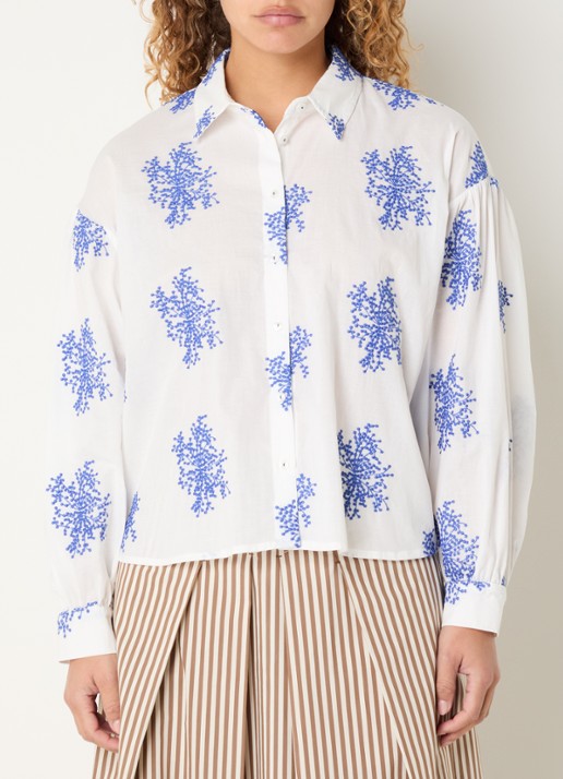 River Woods Blouse met borduring