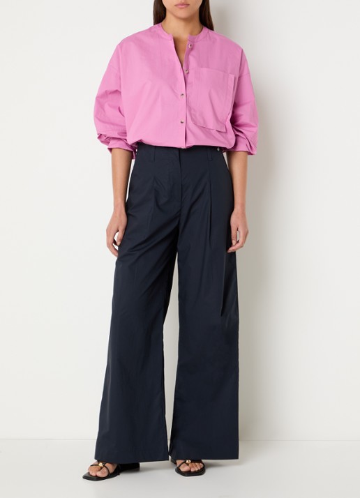 River Woods Blouse met borstzak - voorkant 2 roze