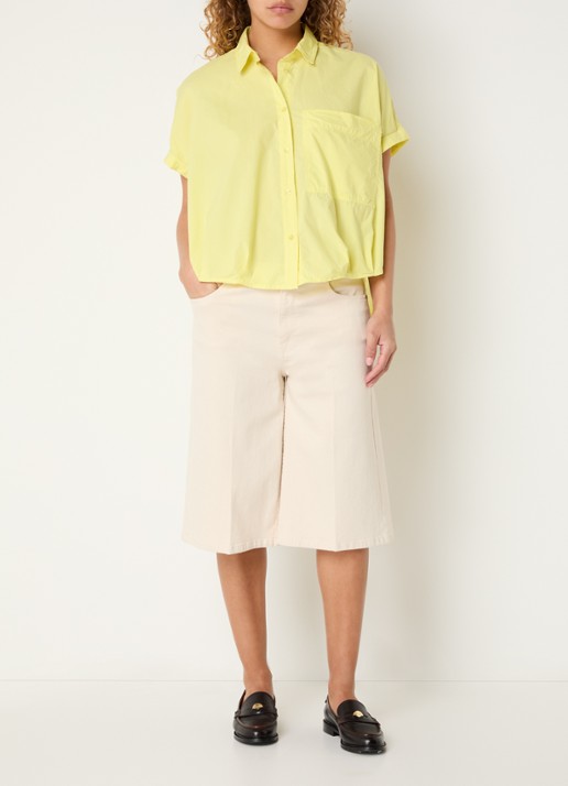 River Woods Blouse met borstzak  - voorkant 4 geel