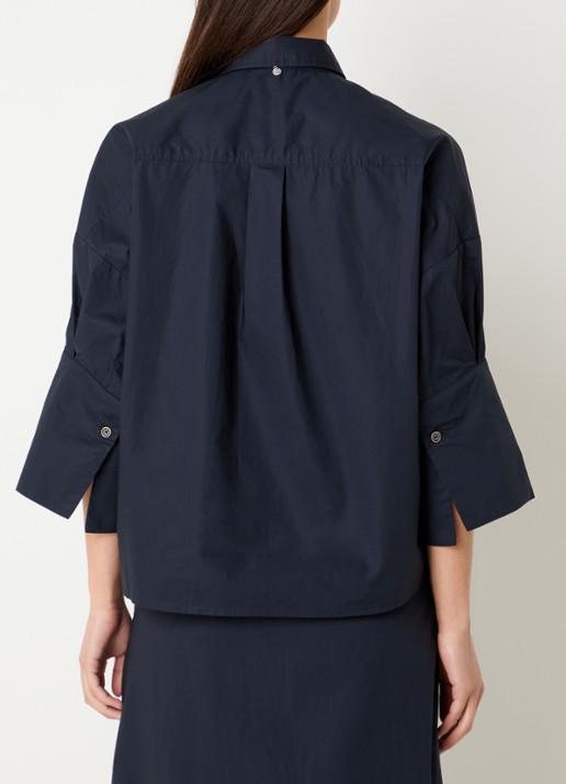 River Woods Blouse met kraag - achterkant 4 indigo