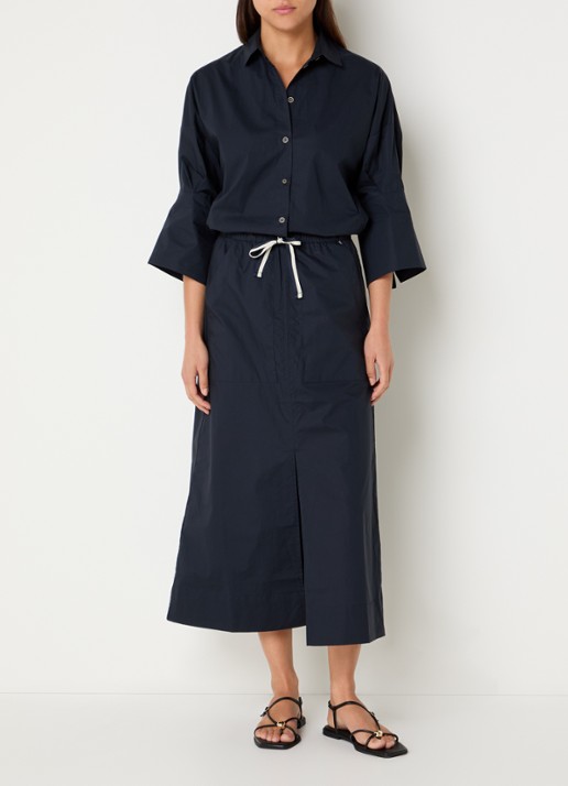 River Woods Blouse met kraag - voorkant 2 indigo