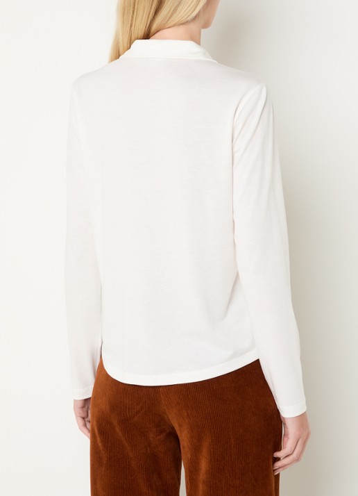 River Woods Blouse met kraag - achterkant 4 gebroken wit