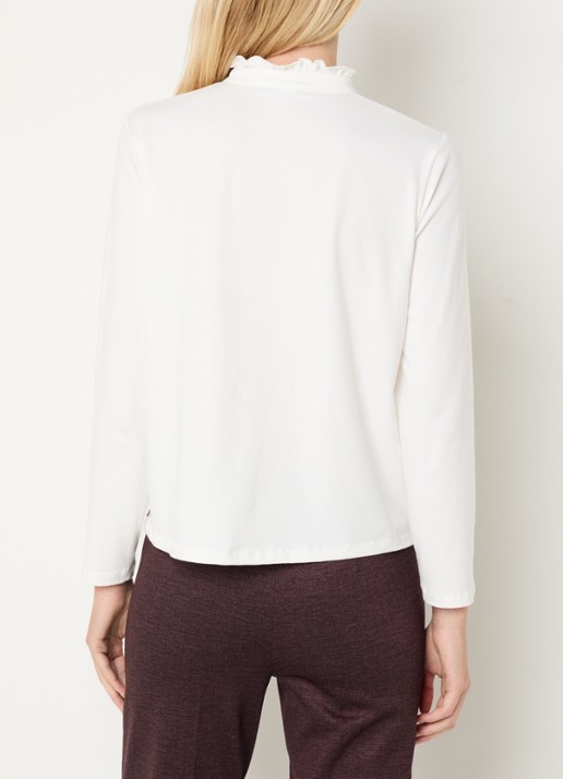River Woods Blouse met opstaande kraag - achterkant gebroken wit