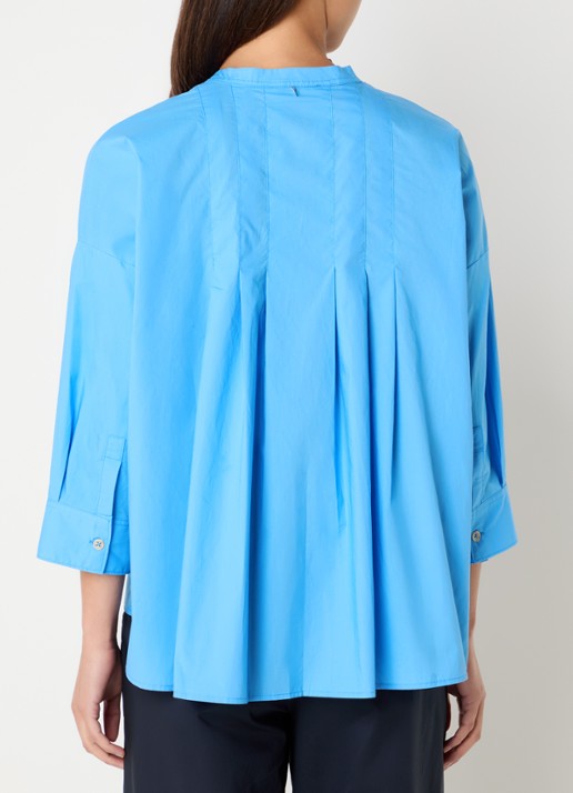 River Woods Blouse met plooidetail - achterkant blauw
