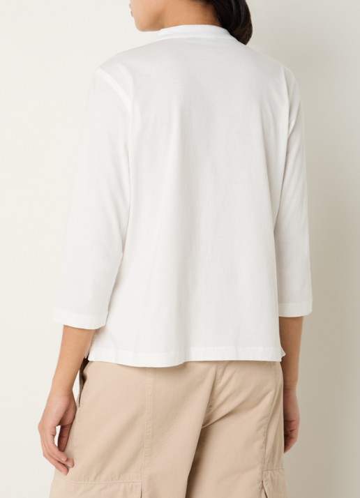 River Woods Blouse met ronde hals - achterkant 3 wit
