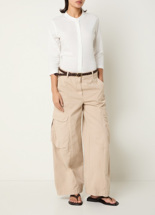 River Woods Blouse met ronde hals - voorkant 2 wit