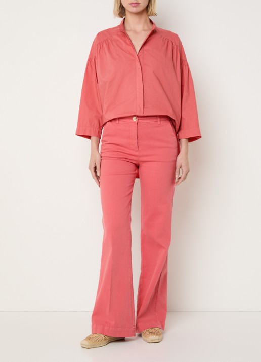 River Woods Blouse met ronde hals - voorkant 2 roze