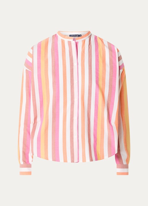 River Woods Blouse met streepprint - voorkant roze