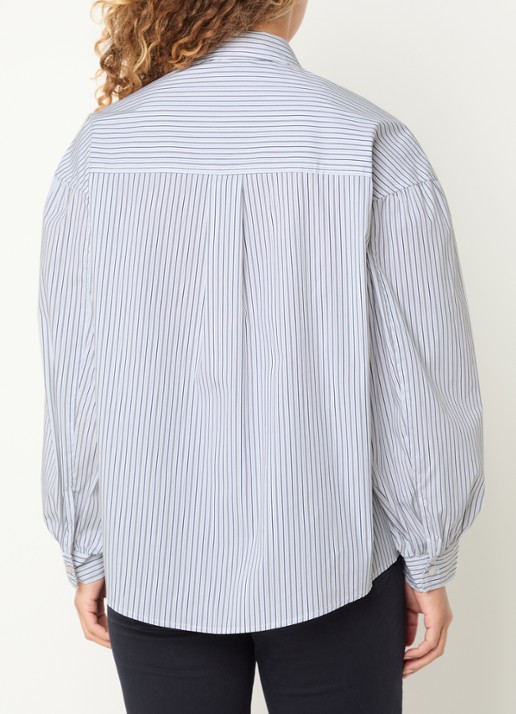 River Woods Blouse met streepprint - achterkant wit