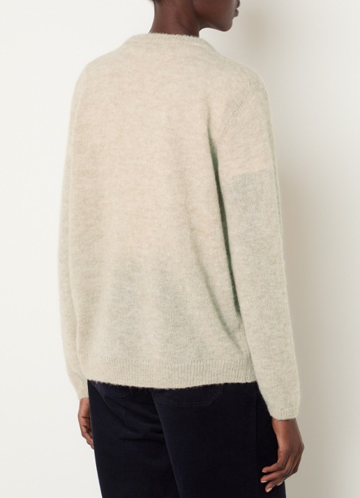 River Woods Fijngebreid vest in alpaca wolblend - achterkant zand